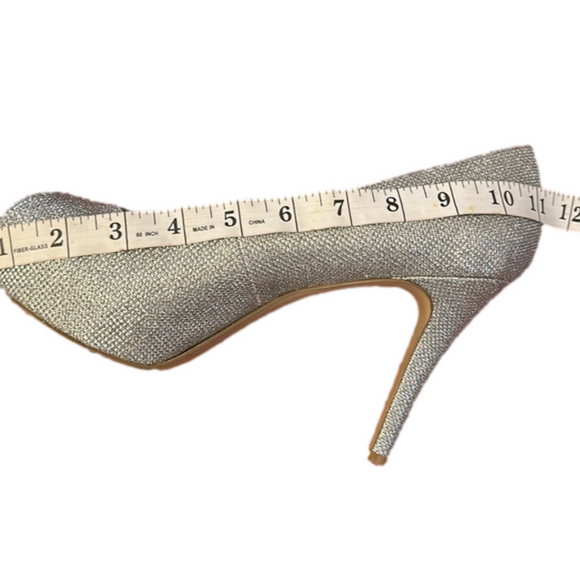 Nine West Silver Open Toe Platform Heels - Picture 10 of 13